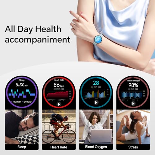 Smart Watches for Men Women,Smartwatch for iPhone/Samsung/Android,(Answer/Make Call),1.57" HD 43mm Fitness Tracker with Heart Rate/SpO2/Sleep Monitor,IP68 Waterproof,110+ Sport Mode,with 2 Bands Sky Blue 1.57 inches