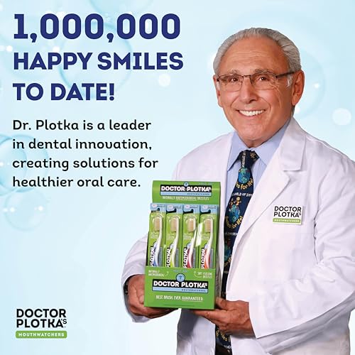 MOUTHWATCHERS Dr Plotkas Soft Flossing Toothbrushes and Whitening Toothpaste by Mouth, Fluoride Free Toothpaste, 4 Adult Manual Soft Toothbrushes, 1 Naturally Sourced Toothpaste Tube