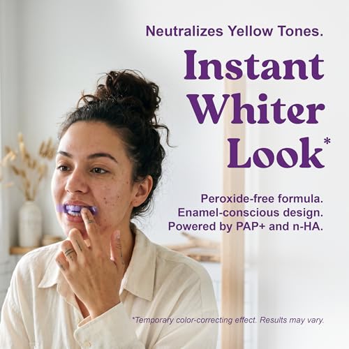Purple Whitening Strips for Teeth - 28 Strips - Teeth Whitening Strips with Pap+ & Nano Hydroxyapatite - Enamel Safe, Low Sensitivity, Removes Stains Fast