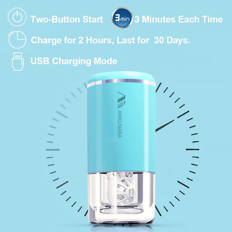 Contact Lens Cleaner, Portable Soft Contact Lens Cleaning Machine with USB Charger, Automatic Vibration Contact Lenses Cleaner Case for Traveling (Blue) Blue - BeesActive Australia