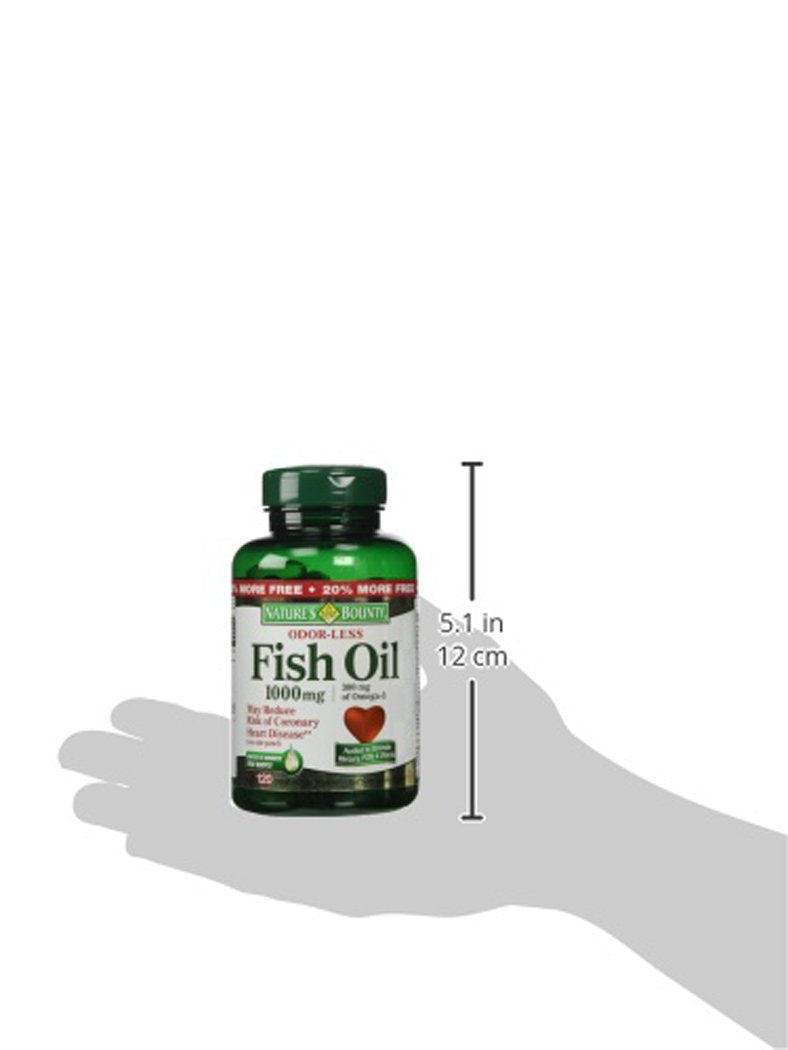 Nature's Bounty 300 mg Omega-3 Fish Oil 1000 mg Softgels 120 Coated Soft Gels (Pack of 2) Unflavored 120 Count (Pack of 2)