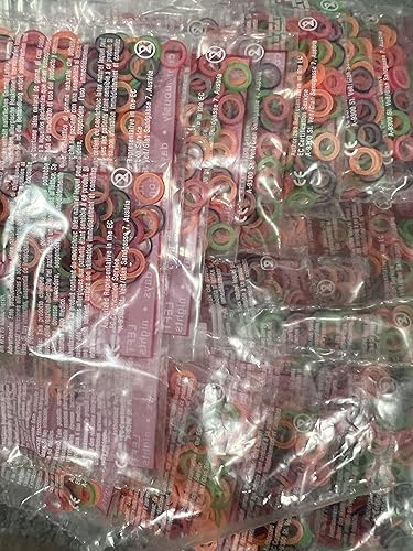Orthodontic Elastics - 1/4 Medium (6.4 mm) 50 individual bags of 100 elastics per bag - Neon Latex - Made in USA