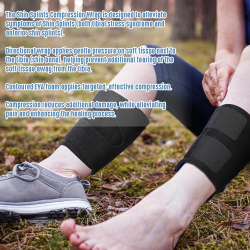 Threlaco 2 Pcs Shin Splint Compression Wrap Adjustable Shin Splints