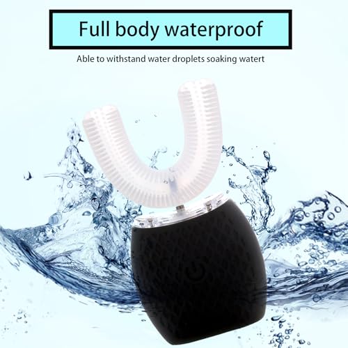 Automatic Toothbrush for Adult Rechargeable Waterproof Timer Travel Black