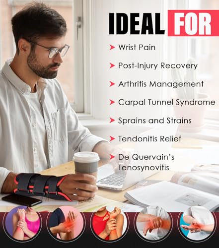 MAXAR Advanced Wrist Brace with Thumb Spica Splint, Providing Effective Support for Dequervains Tendonitis, Carpal Tunnel, and Arthritis Pain, Best Wrist Brace with Thumb Stabilizer (Left Hand, S) Small Left Hand