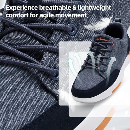 OrthoComfoot Men's Orthopedic Cushioned Walking Shoes with Arch Support, Plantar Fasciitis Relief, Breathable Orthotic Fashion Sneakers for All-Day Standing & Heel Pain 10 W3-denim