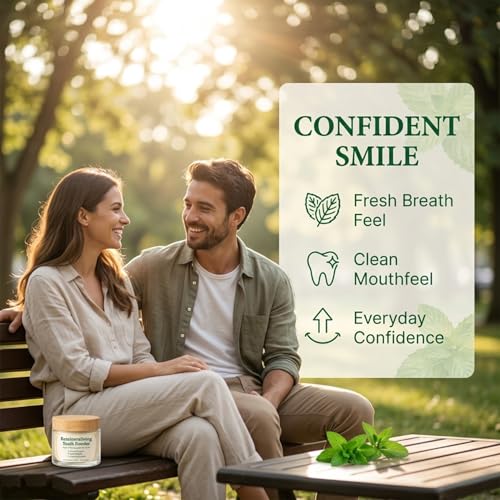 Remineralize Tooth Powder - Oral Care Remineralizing Tooth Powder with Hydroxyapatite, Tooth Whitening Powder Fluoride-Free for Gentle Clean, Fresh Breath & Enamel Care, Mint Flavor 1