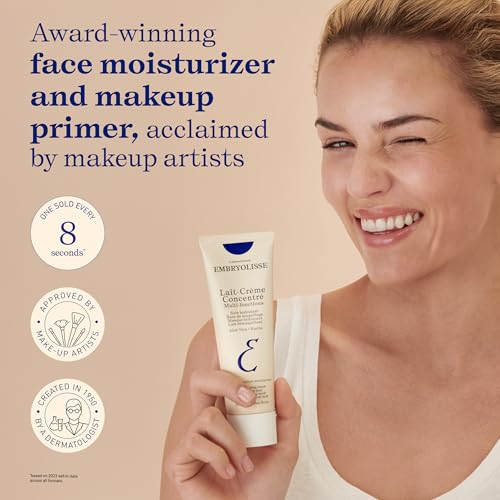 Embryolisse Lait-Crème Concentré Face Moisturizer and Makeup Primer, French Face Cream With Shea Butter & Aloe Vera 2.54 Fl Oz (Pack of 1)