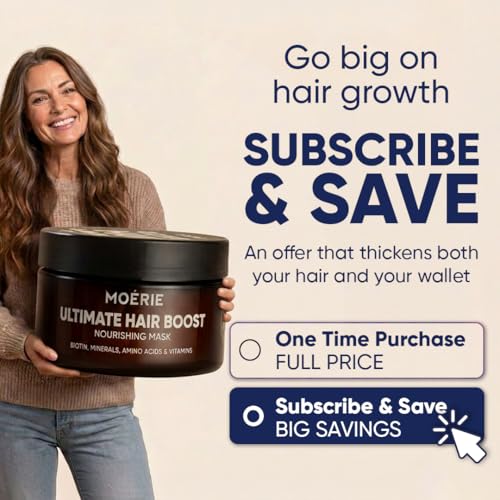 Moerie Mineral Hair Growth & Repair Mask – Hair Loss treatment Mask – Hair Regrowth For Longer, Thicker, Fuller Hair - Vegan Friendly – Paraben & Silicone Free Single Set