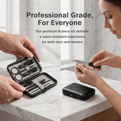 8-Pc Manicure Set,Stocking Stuffers for Men,Teen Boy,Gift Ideal for Husband Set of 8