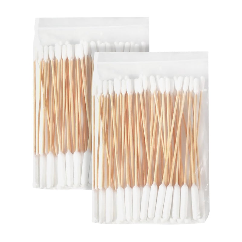 GSHLLO 100 Pcs Double Sided Cotton Swabs Puppy Ear Cleaning Cotton Swabs Cat Ear Cleaner Cotton Sticks Large Dog Cotton Buds Pet Ear Care Supplies with Wood Handle for Eyes
