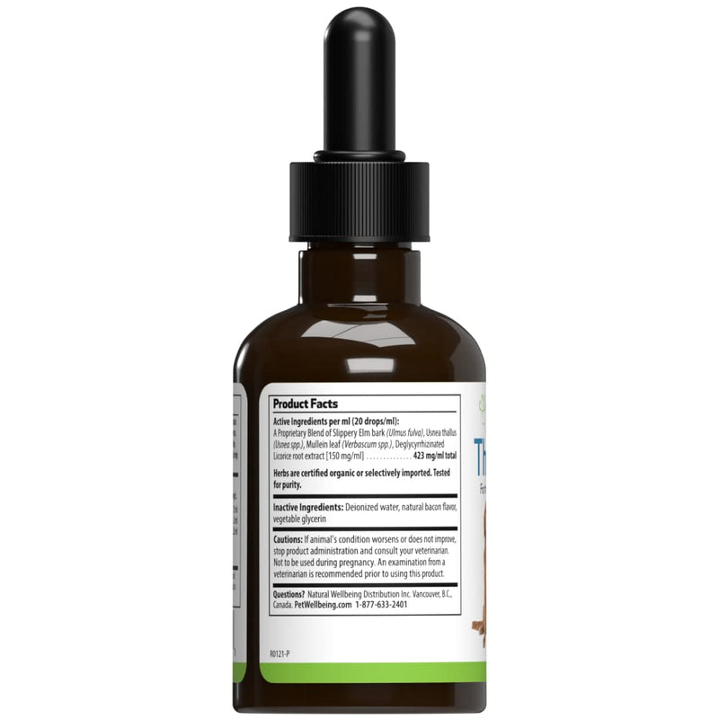 Pet Wellbeing Throat Gold for Dogs - Vet-Formulated - Soothes Throat Discomfort, Hoarseness, Leash Strain, Occasional Cough in Dogs - Natural Herbal Supplement 2 oz (59 ml) 2oz - BeesActive Australia