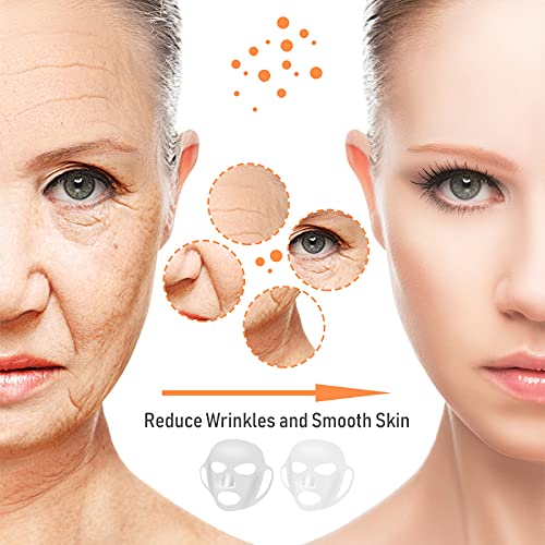 Maitys 32 Pcs Silicone Face Mask & Anti-Wrinkle Patches,Clear, Milk White Clear, Milk White