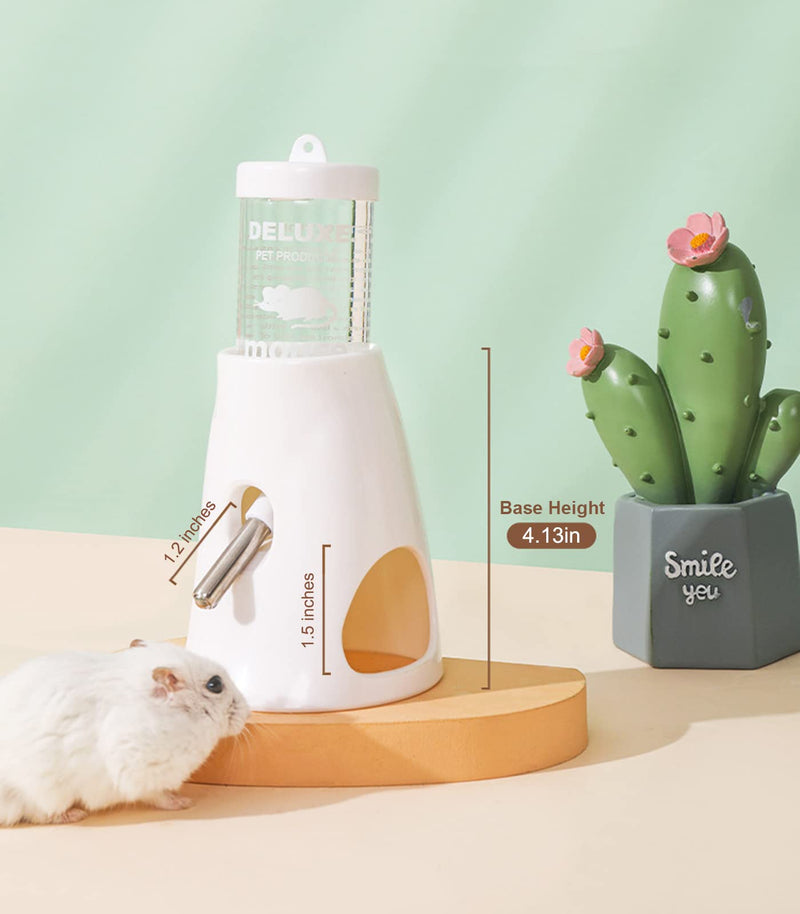 Hamster Water Bottle with Stand, Small Animal Water Dispenser, with Hideout Space, Leak-proof, for Dwarf Hamsters White - BeesActive Australia