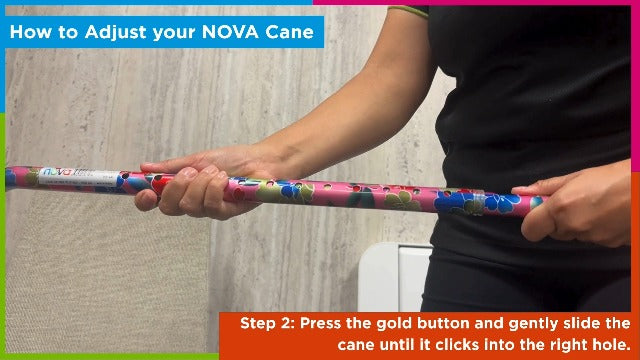 NOVA Offset Walking Cane for Seniors, Men & Women – Lightweight Adjustable Walking Cane with Soft Foam Grip, Wrist Strap, Anti-Rattle Lock & Non-Slip Tip – Stylish Mobility Aid Butterfly