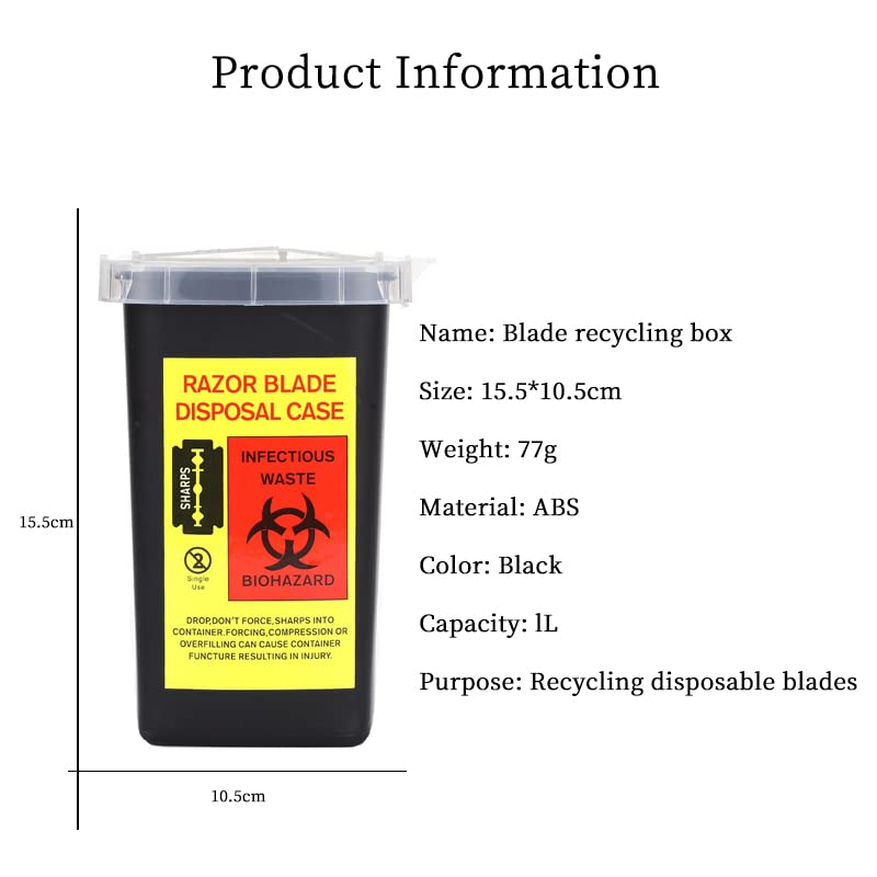 2 Pack Sharps Container Blade Disposal Containers Tattoo Syringe Needle Trash Can Case Barber Razor Storage Dispenser Biohazard Infectious Waste Case for Home Professional Use (2PCS) 2PCS - BeesActive Australia