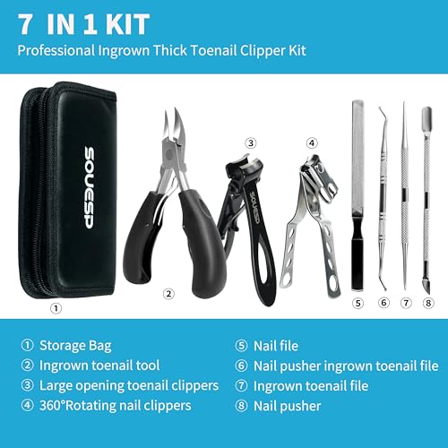 2026 Toenail Clipper for Thick Toenails, Seniors Nail Clipper Set Black Out