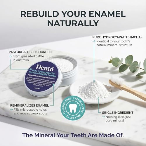 Dento Hydroxyapatite (MCHA) Tooth Powder, 1oz, Enamel Strengthener 1 Ounce (Pack of 1)