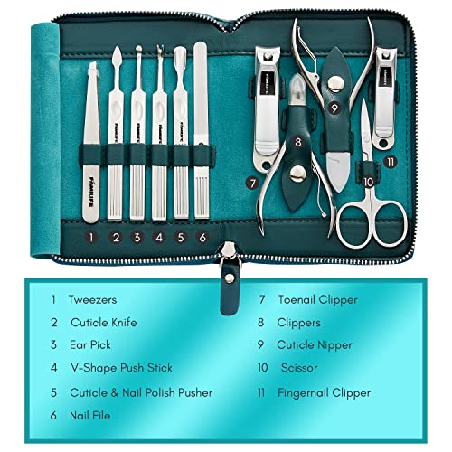 Manicure Set, Familife Manicure Kit Manicure Set Professional Nail Clippers for Women Nail Grooming Kit Stainless Steel and 100% Stainless Steel Ingrown Toenail File and Lifter Double Sided Tool