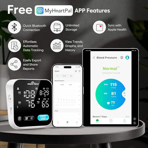 easy@Home Bluetooth Blood Pressure Monitor for Home Use - BP Machine