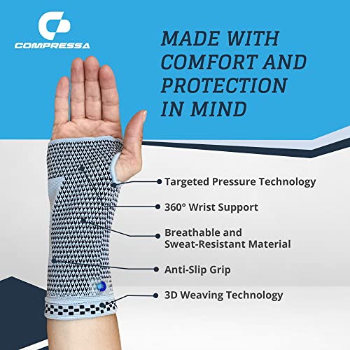 Compressa Wrist Compression Sleeve for Women & Men - Non-Slip Support for Joint Pain, Muscle Recovery, Arthritis, and Injury Relief 1