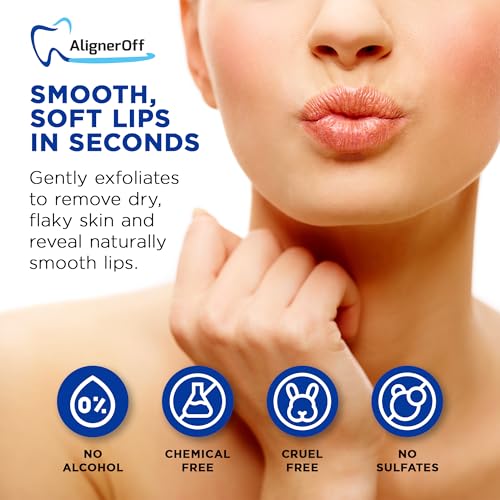 SoftBeso by AlignerOff Sugar Lip Scrub – Vanilla Lip Exfoliator for Dry, Chapped Lips – Moisturizing Formula with Vitamin E, Coconut, Jojoba & Olive Oils – For Men & Women – Ideal for Gifting