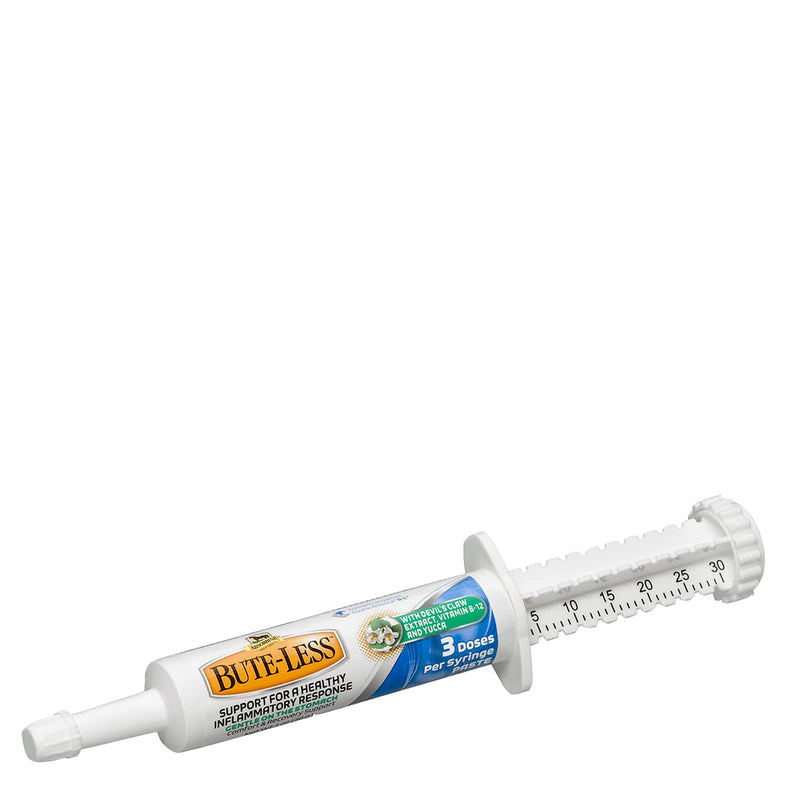 Absorbine Bute-Less Long-Term Horse Comfort & Recovery Supplement Paste, Gentle on Stomach, Devil’s Claw, Vitamin B-12, Yucca, 1oz Syringe / 3 Doses 1 oz