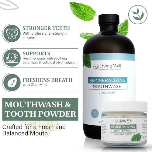 Tooth Remineralization Bundle, Hydroxyapatite Tooth Powder & Mouthwash