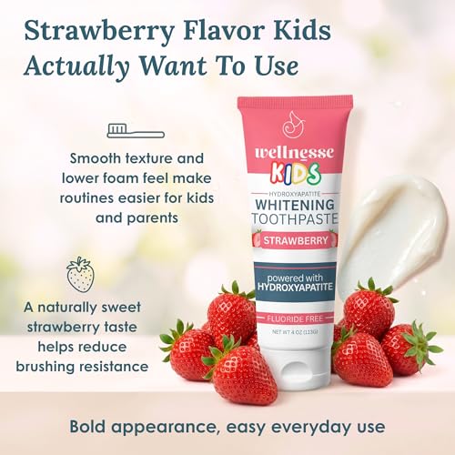 Hydroxyapatite Toothpaste, Whitening, Fluoride Free, Strawberry 4 Oz 3-Pack 4 Ounce (Pack of 3)