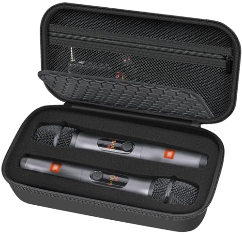 Comecase Toothbrush Travel Case with Wireless Microphone Case Compatible with JBL Wireless Two Microphone System