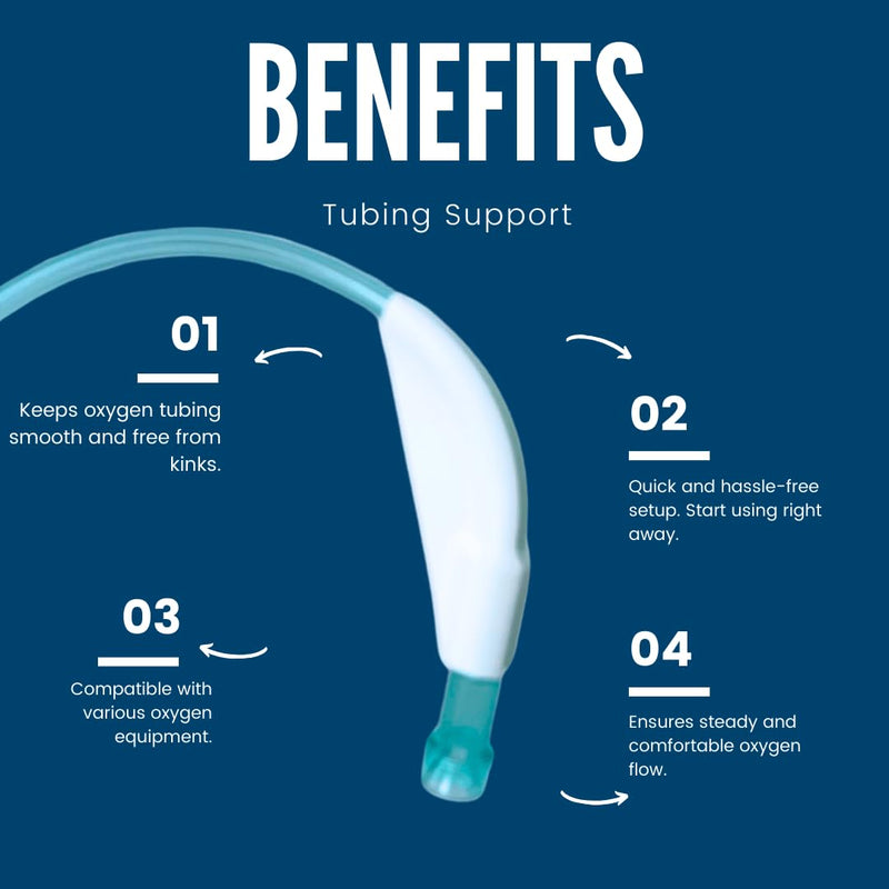 Holder for Oxygen Hose Nebulizer Tubing | Keep Oxygen Hose from Kinking | Easily & Securely Attach to Oxygen Tubing | Made in USA (2 Pack White) (White) - BeesActive Australia