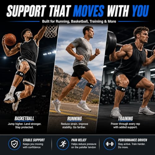 Wrist Brace and Patella Knee Strap Bundle, Wrist Support Wrap & Adjustable Patellar Tendon Knee Strap for Knee Pain Relief, Wrist Compression Support for Gym, Running, Basketball, Tennis,