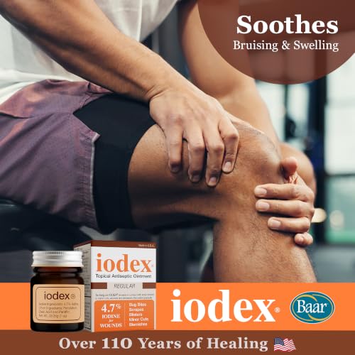 Baar Iodex Topical Ointment, 4.7% Iodine, 1 oz 1 Ounce (Pack of 1)