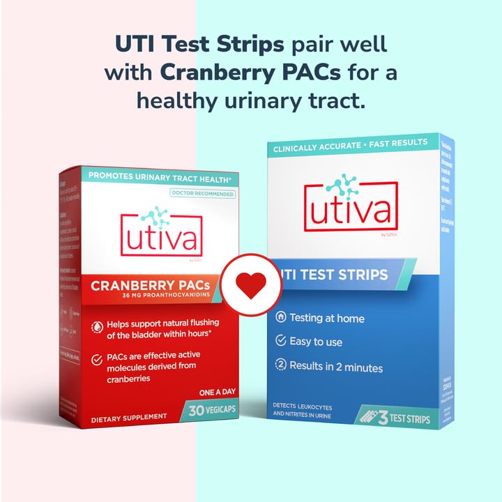 Utiva UTI Test Strips – Home Test Kit for Urinary Tract Infection – Clinically Accurate Results in 2 Minutes – Urine Test Strips for Women and Men, 3 Individual at Home UTI Tests - BeesActive Australia