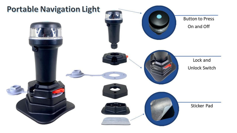 Pactrade Marine Navigation Lights for Boats LED - Red/Green Battery Powered Nav Lights for Boats - Surface Mounts (Curved), Fixed Base, 3-Mode Operation - 1NM Waterproof - BeesActive Australia