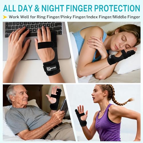 Pinky Finger Splint - Metacarpal Splint - 4th & 5th Finger Brace Black