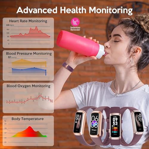 Fitness Tracker,2025 Smart Watch with Blood Pressure Heart Rate & Sleep Monitor IP67 Waterproof Step Calorie Counter Pedometer Fitness Activity Watch for Men Women Android iOS Phone (Purple) Purple