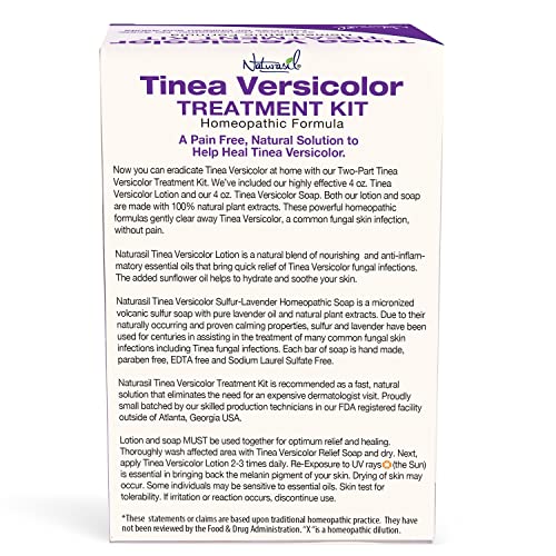 Naturasil Tinea Versicolor Treatment 2-Step Kit with Lotion & Sulfur Soap Tinea Lotion + Soap
