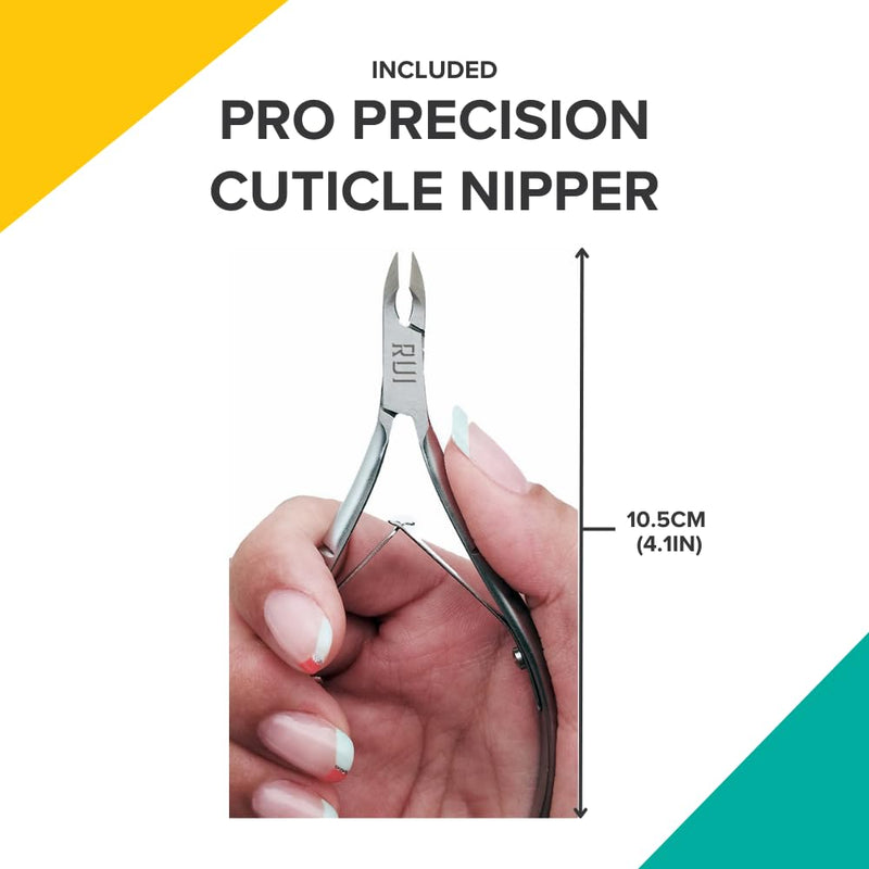 Rui Smiths Pro Stainless Steel 8-Piece Manicure Kit For Home And Salon With Professional Precision Cuticle Nipper And Metal Pusher Style No. 105 SK-02