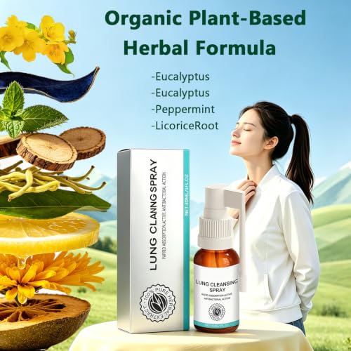 2PCS-Lung Cleansing Spray, Herbal Cleanse Spray, Mullein Leaf Extract Oral Mist for Cool and gentle Lung Cleanse, Respiratory Support, Easy Breathing Support,30ML / 1 FL.OZ M