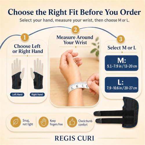 Carpal Tunnel Wrist Brace, Removable Palm Splint, Night Support Left Large