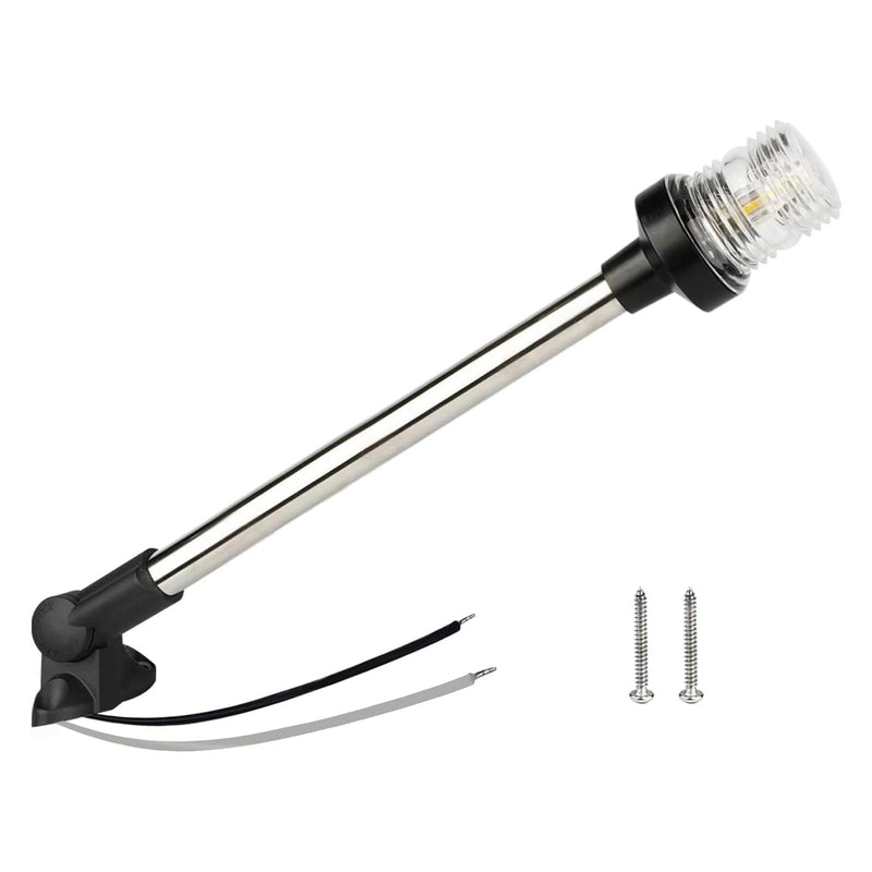Anchor Light Boat Bimini Light Stern Light Marine Navigation Lights USCG 3 NM All Round White LED Fold Down 10-24 Volt 16 Inches for Pontoon - BeesActive Australia