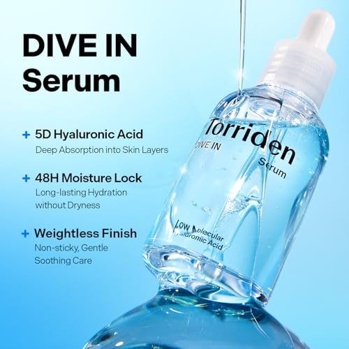 Torriden DIVE IN Hyaluronic Acid Serum for Deep Hydration | Korean K-Beauty Glass Skin Plump Glow | Lightweight Fast-Absorbing Face Serum 50ml (1.69 fl.oz.) Pack of 1 (1.69 fl.oz)