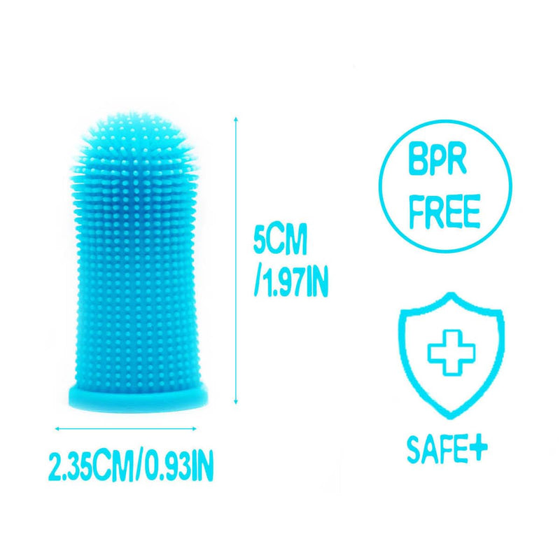 Pack of 2 Dog Finger Toothbrush 360° Silicone Pet Finger Toothbrush for Dogs Cats, Dog Dental Plaque Dog Dental Care with Storage Box, Easy Dog Teeth Cleaning (Pink-Blue) Pink, Blue - BeesActive Australia