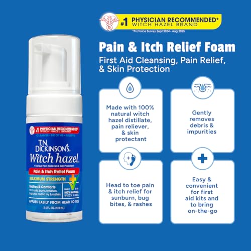 T.N. Dickinson's Witch Hazel Pain & Itch Relief Foam | 3.5 Fl Oz