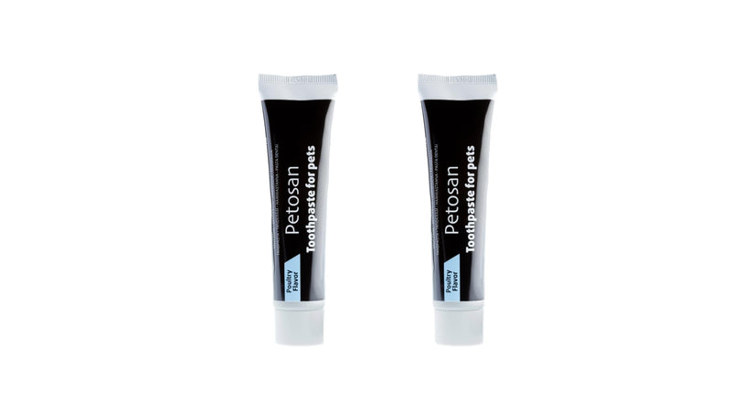 Petosan 2X Toothpaste for Cats - 2X 70g Poultry Flavour Toothpaste for Cat Dental Care - Anti-Tartar, Plaque Control, Vet-Approved - Fresh Breath and Oral Hygiene for All Cats