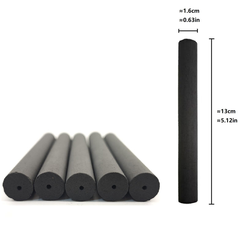 Smokeless moxa sticks 5 pcs.No smoke is produced during moxibustion.it is no longer bothered by the Smoke brought by traditional Moxa stick.Made of pure mugwort and carbonized.size:13cm*1.6cm.5pcs/box