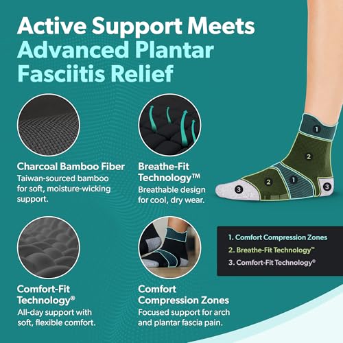 BraceAbility Plantar Fasciitis Relief Bundle - Compression Socks and Night Splint Sock for Heel Pain, Achilles Tendonitis and Foot Stretching Support (M Black)