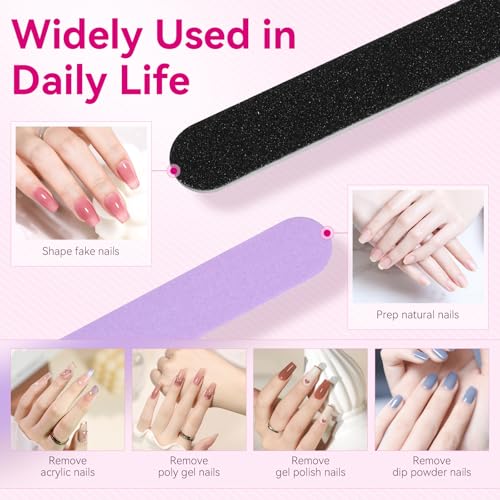 Makartt Mini Nail Files 100/180 Grit - 100PCS Disposable Emery Boards 100/180 Grit-100pcs Multicolor
