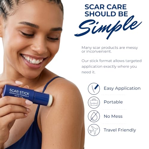Advanced 100% Silicone Scar Stick - Scar SkinCare Stick 10g x 2 Sticks Advanced 10g x 2 Sticks